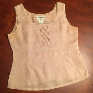 Linen top with side zipper